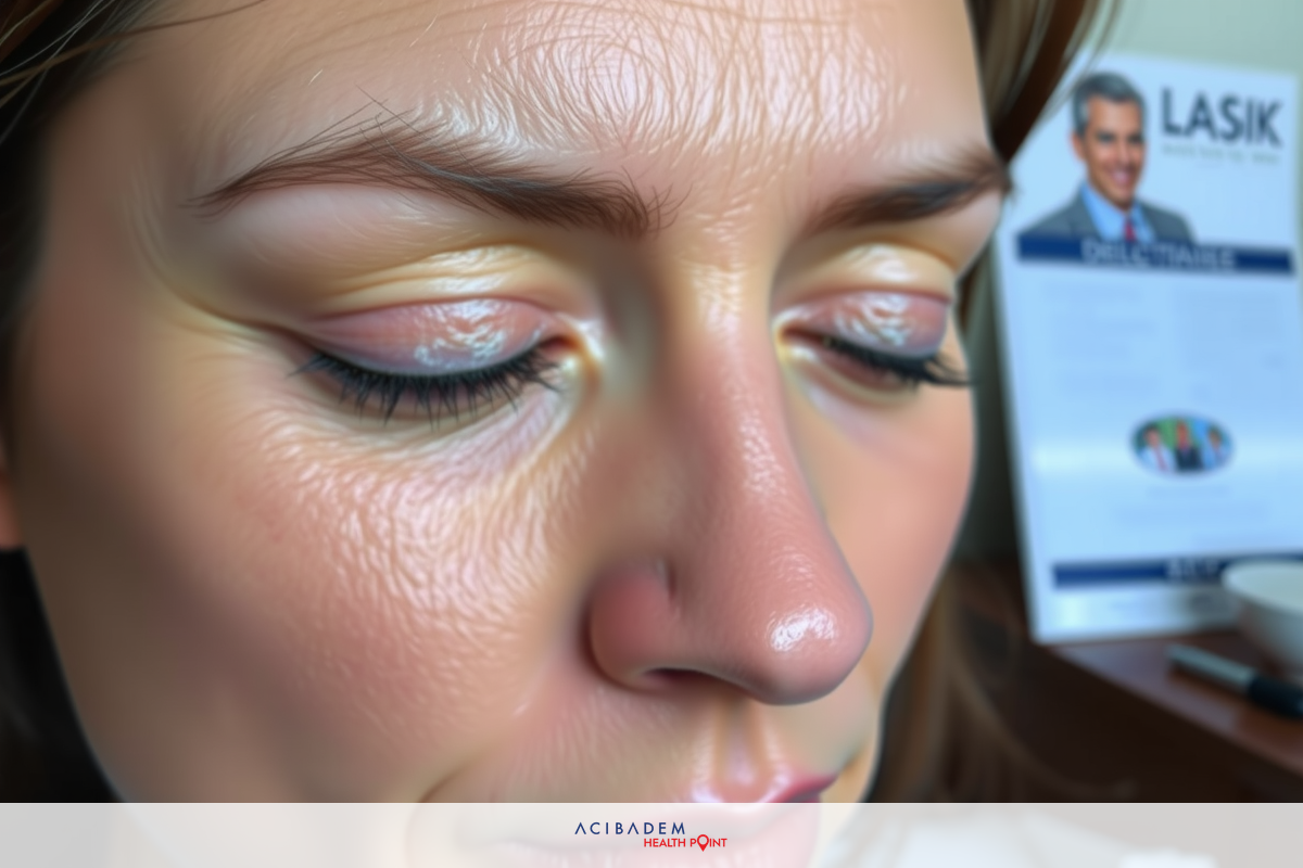 This image shows a woman's face in close-up. Her makeup includes defined eyeliner and eyeshadow, which is applied with precision, possibly for an upcoming event or as part of her daily routine.