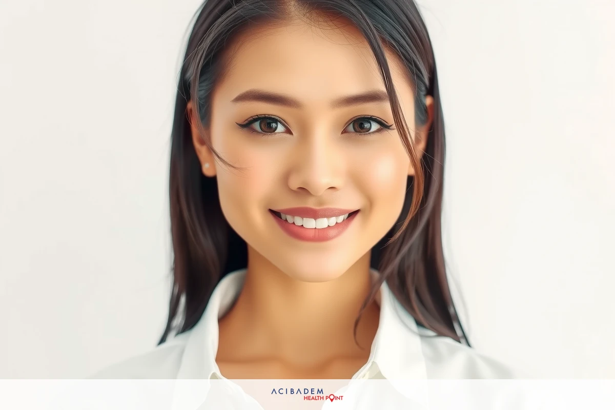 A young woman smiling and looking at the camera. She has long hair and she is wearing a white blouse.