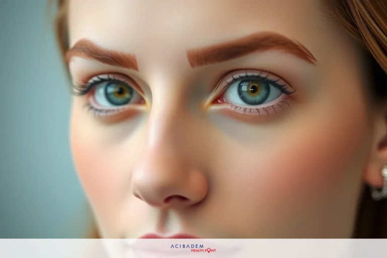 Does Rhinoplasty Change the Width of Your Nose Close-up portrait of a woman's face. Her eyes are highlighted with makeup, enhancing her gaze. She has light skin and her lips are subtly colored.