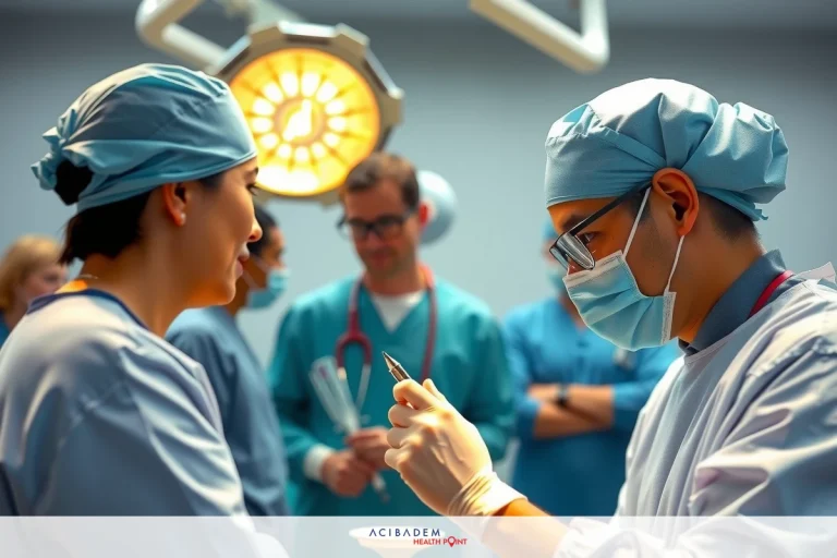 How Much is Rhinoplasty on Top of Septoplasty Medical professionals in operating room performing surgery. Surgeons, anesthesiologist, and nurses wearing sterile attire preparing for procedure.