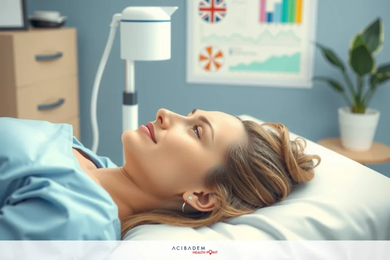 How Many Times Can You Have Laser Eye Surgery Woman lying on medical bed for MRI scan, with her eyes closed, and a sense of calm and patient anticipation in the waiting room decorated with modern artwork.