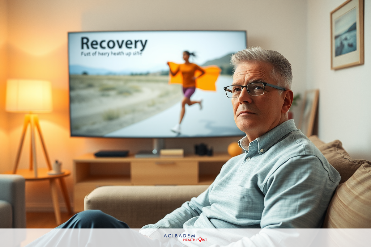 Medical scene with a doctor wearing surgical gear, focused on patient's head using a light source. Hospital setting with medical equipment visible.