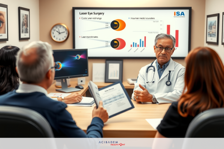 How Much Is a Laser Surgery for Eyes In a professional setting, a group of individuals are engaged in a meeting around a conference table. They are focused on a presentation displayed on large screens at the end of the room. The attire suggests a business environment. The chairs are arranged around the table to facilitate discussion and interaction among the participants.