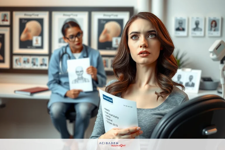 How Much for a Rhinoplasty The image features two women in a professional setting, likely a salon or beauty school. A younger woman is seated and appears to be receiving some form of training from an older woman who is standing behind her, possibly providing guidance on cosmetology techniques or procedures.