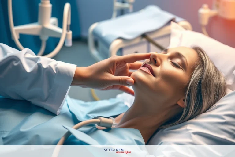 A patient lying on a hospital bed receiving medical attention from a healthcare professional. The focus is on the interaction between them, emphasizing the care and concern evident in this scene.