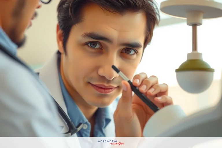 The image shows a scene set in an office, possibly a medical practice. The environment seems organized and clean, indicative of a professional setting.