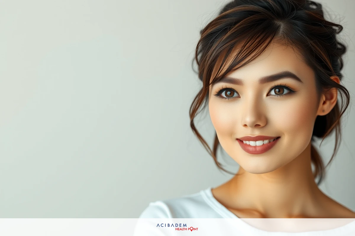 Woman with light skin, dark hair and makeup, wearing a white blouse with her hair styled in an updo, smiling at the camera with a confident expression.