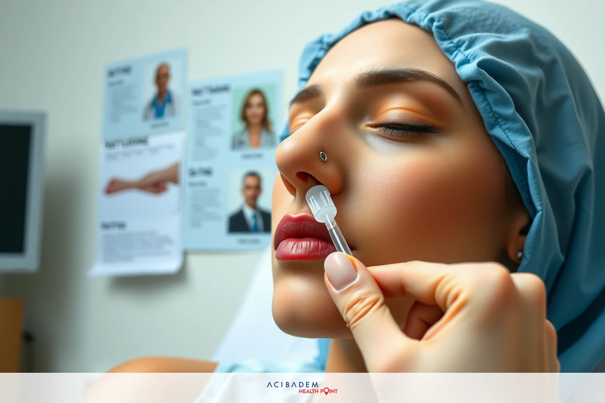 In a medical setting, a healthcare professional is seen tending to a patient's needs. The healthcare worker is wearing a surgical mask and gloves while providing care. The focus of the image is on the interaction between the worker and the patient.