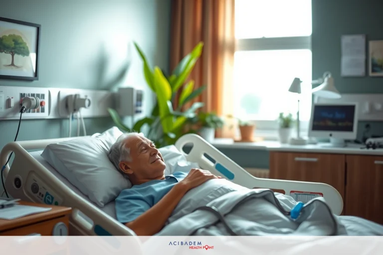 Can I Get Rhinoplasty If I Have a Cold The image depicts an elderly man in a hospital bed. He is resting, possibly recovering from an illness or surgery. The room has medical equipment and is decorated to provide comfort. The focus is on the individual's health and well-being in a clinical setting.