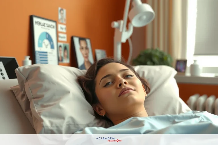 Can You Get Your Nose Pierced After Rhinoplasty The image shows a person lying in a hospital bed with medical equipment and personnel nearby. The individual appears to be receiving care, possibly post-surgery or during an illness. The colors are neutral, focusing on the clinical environment of the healthcare setting.