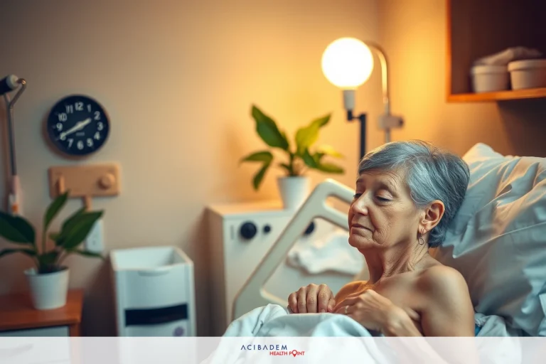 Do You Wear a Brace After Hip Arthroscopy? The image shows a woman lying in a hospital bed. She appears to be elderly and is wearing only her underwear, suggesting she might be in the middle of a medical examination or treatment.