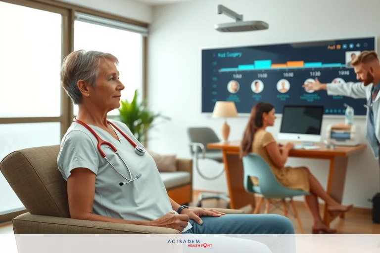 When Can I Get Nose Surgery? This image depicts a modern, clean medical office environment. A female doctor in professional attire is seated and appears to be receiving information or instructions from another individual who might be a colleague or a patient, given the context of healthcare discussion.