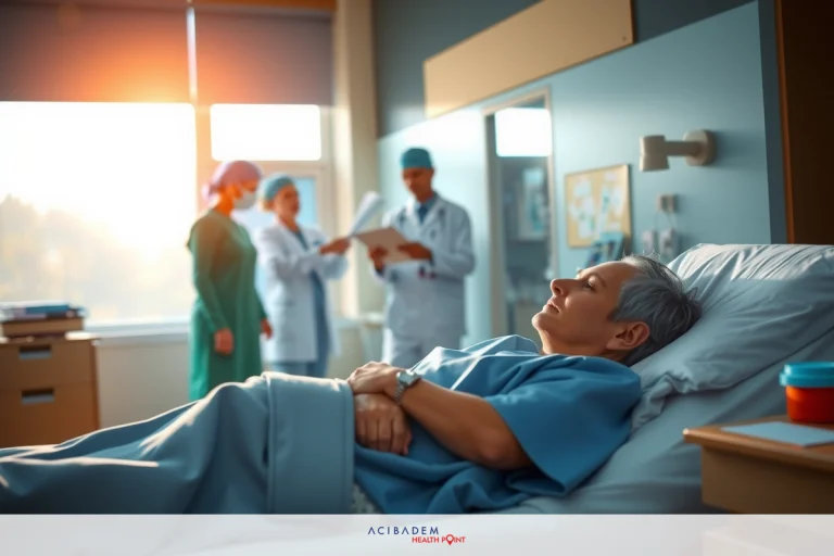 Does Nose Surgery Cure Sleep Apnea? An elderly man is lying in a hospital bed with multiple medical professionals around him. They are examining him, possibly discussing his case or treatment plan.