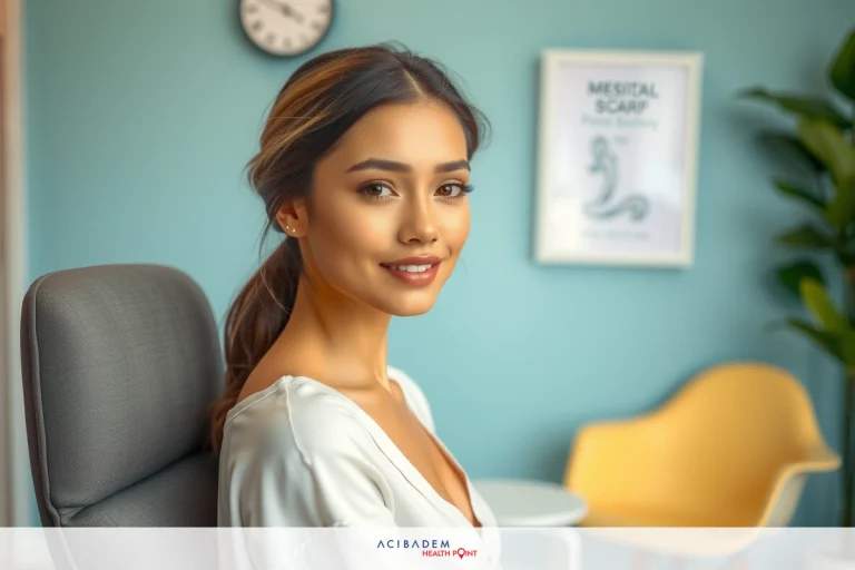 Can You Get Surgery to Make Your Nose Smaller? A young woman is seated in a modern office setting, smiling at the camera. She's wearing a light-colored top and has her hair neatly pulled back.