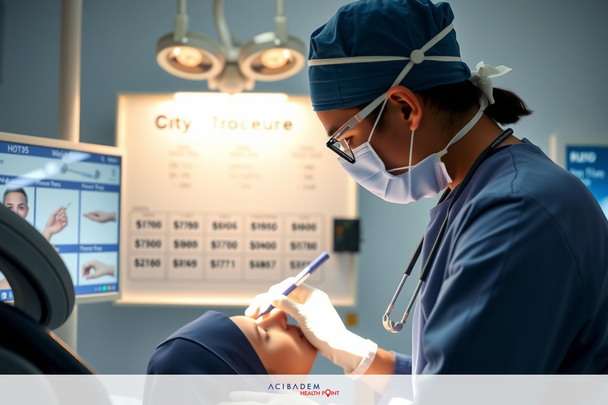 A operating room with a surgeon performing an operation on a patient.