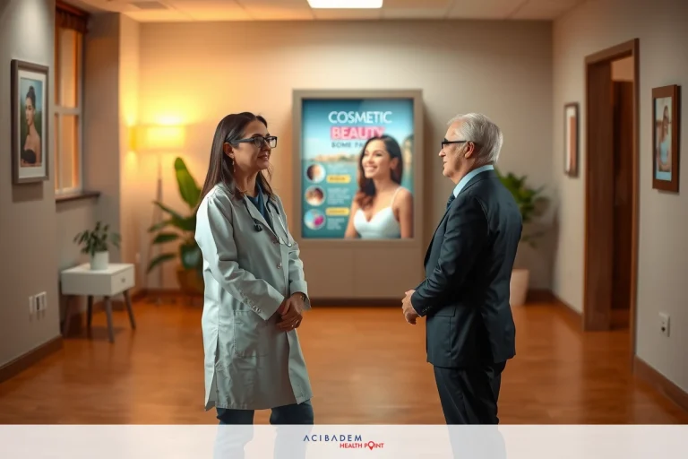 BBL Surgery Cost With Insurance Two people in a professional setting, with one person wearing medical scrubs and the other dressed in business attire. They are engaged in conversation.