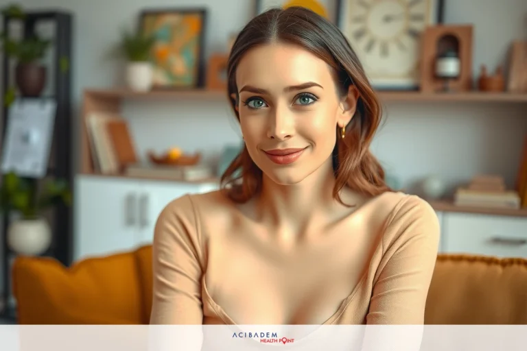 Young woman sitting in a room with books and a clock on the wall. She is wearing an off-shoulder dress and smiling for the camera, leaning forward slightly as if engaged in conversation or interview.