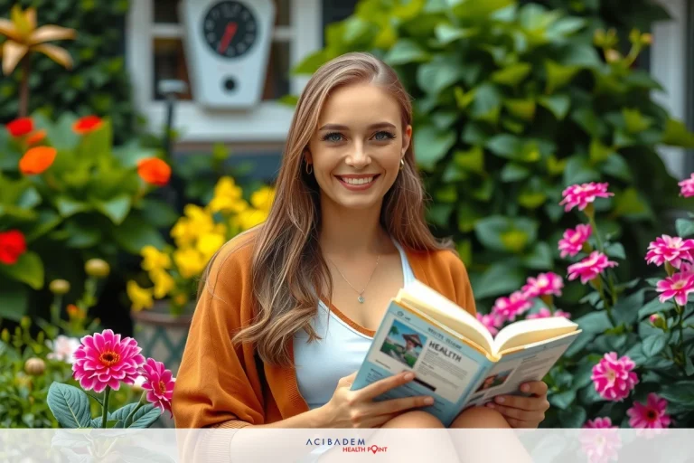 Can I have a gastric sleeve if I have had previous stomach surgeries? The image features a young woman sitting outside in a garden with a book in her hands. She has long hair and is wearing casual attire. The garden is adorned with colorful flowers, creating a vibrant and peaceful environment.