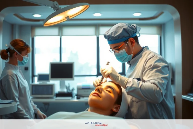 How Much is Rhinoplasty in Oregon? Medical professionals in an operating room performing a facial surgery. In the center, a surgeon is operating on a patient's face. To the left and right are nurses observing and assisting.