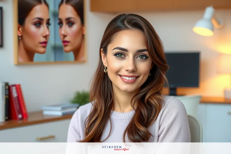 A young woman smiling in an indoor setting, possibly a home office. She has a warm expression, is wearing a light pink top and sits in front of a desk with books and a computer screen.