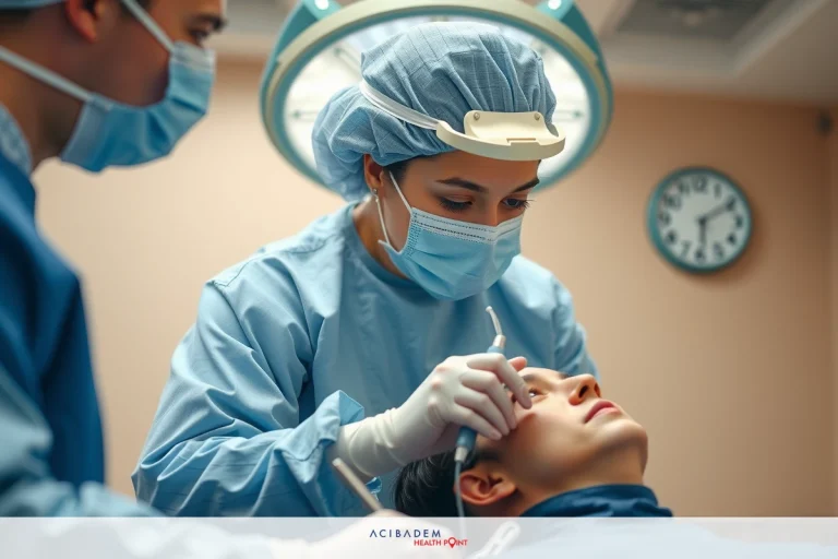 Medical professionals performing surgery on a patient.