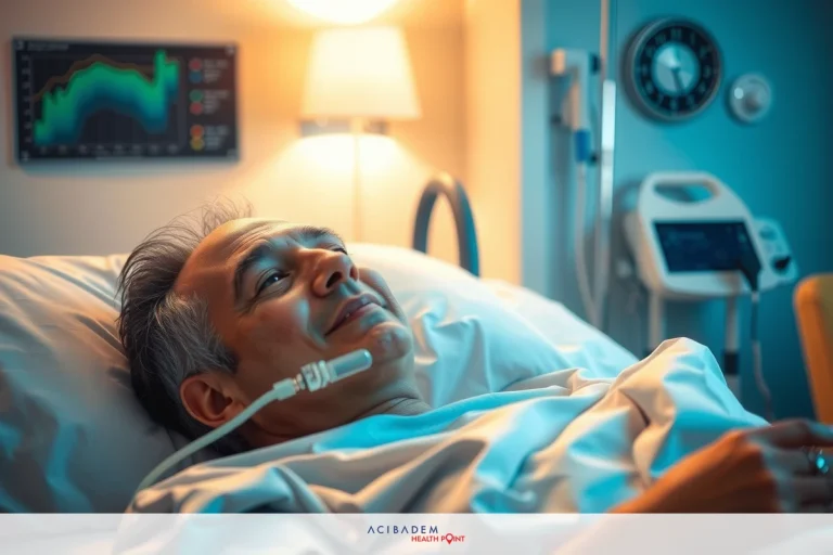 Does Smoking Affect Rhinoplasty Man lying in hospital bed with medical equipment. He is smiling and appears to be receiving an IV drip.