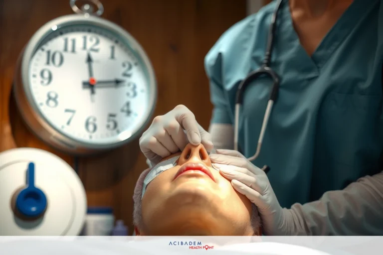A doctor performing a procedure on a patient in an operating room setting. The doctor is wearing medical scrubs and gloves, indicating a professional environment focused on healthcare.