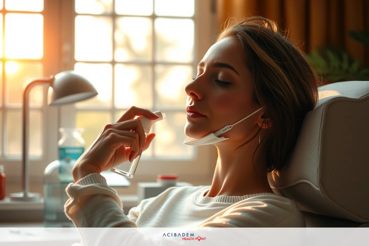 Woman seated comfortably in an indoor environment, possibly a medical office, with natural sunlight streaming through windows creating warm and inviting atmosphere.