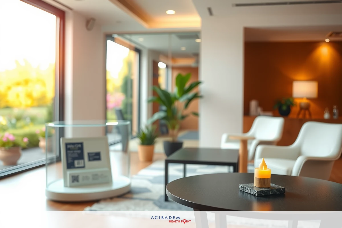 Modern living room with large windows allowing natural light. Furniture includes white couches, wooden chairs, and a dining table.