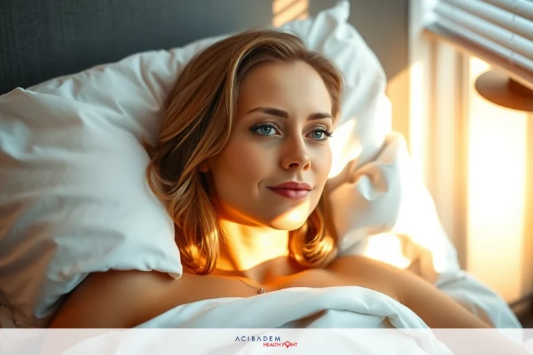 How Much is a Functional Rhinoplasty? A young, beautiful woman in a soft focus image. She is lying on her back on bedding with natural light filtering through a window.