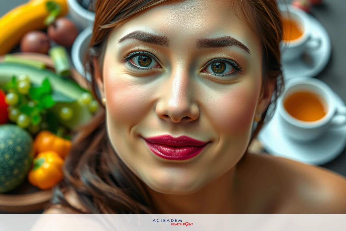 A woman with a radiant smile, looking directly at the camera. Her makeup is done, and she has red lipstick on.