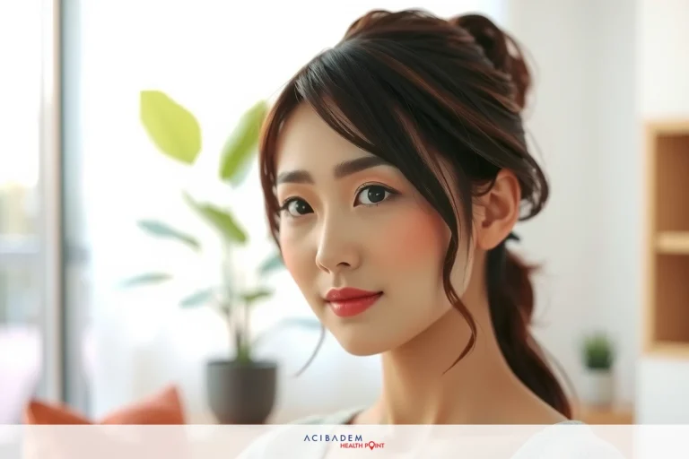 This is a portrait of a woman with a neutral expression. She has long hair, which is styled down and parted in the middle. The background suggests an indoor setting, possibly a living room or home office, with natural light coming from the left side, creating a soft illumination on her face.