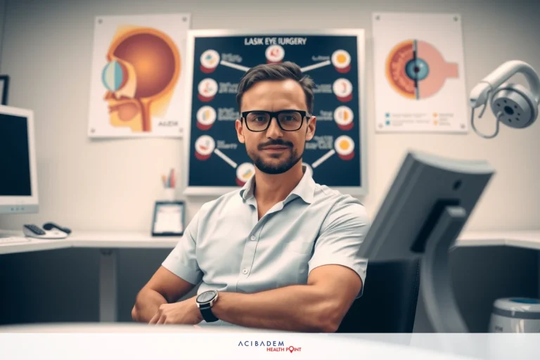 The image features a man seated in an office environment, likely a medical or dental professional. He is wearing glasses and has his arms crossed, suggesting he may be in a state of deep thought or contemplation.