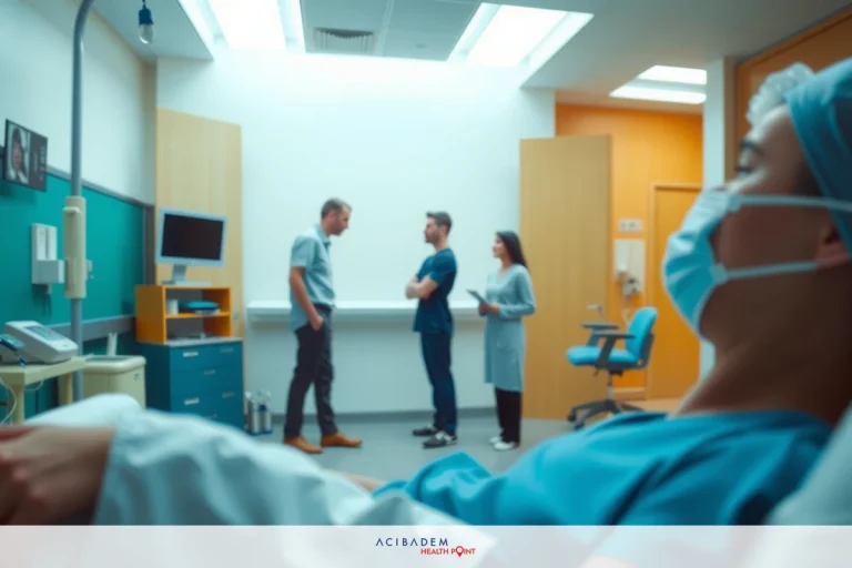 What is the Risk of LASIK Eye Surgery The image depicts an operating room scene with medical professionals attending to a patient. The central figure is lying on the operating table, wearing surgical clothing and receiving attention from a surgeon in a sterile environment. Other doctors are standing by, observing or preparing for their roles during the procedure.