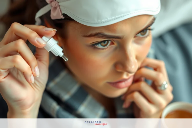 Are Bloodshot Eyes Normal After LASIK? A woman is in bed with a mask over her eyes. She appears to be distressed or upset about an eye condition or medical issue.