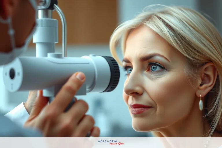 Can People With Older Eyes Do Lasiks Optometrist performing an eye examination on a patient. The setting appears to be a professional optometry office with medical equipment visible in the background.