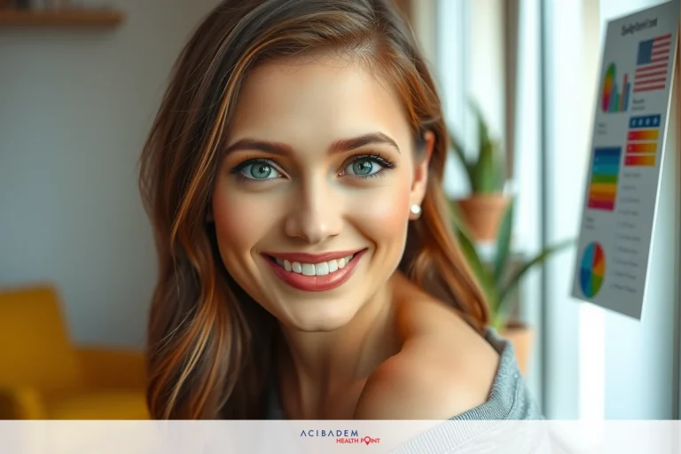 What Can Rhinoplasty Achieve Smiling woman with blond hair and blue eyes. She has makeup. A whiteboard is behind her with colorful markers.