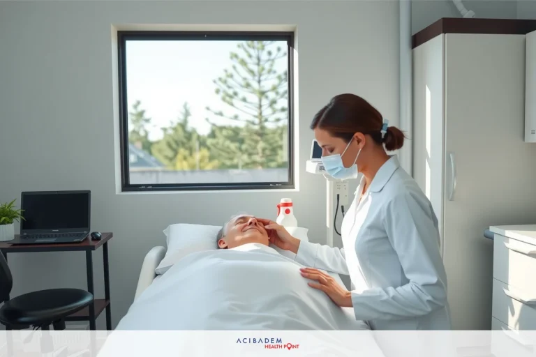 When Will My Face Get Better After Rhinoplasty A medical professional performing a procedure on an elderly patient. The environment is clean and well-lit, with the focus on medical care and precision.