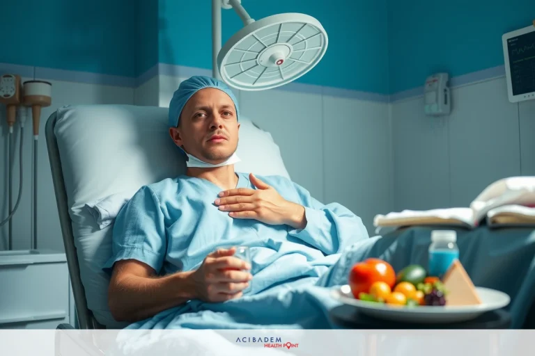 What to Do If You Hit Your Nose After Rhinoplasty The image shows a male healthcare professional in scrubs, lying on an operating table with his chest open. He is undergoing surgery and appears to be in intense pain, holding his chest. The setting suggests a hospital environment with medical equipment visible around him.