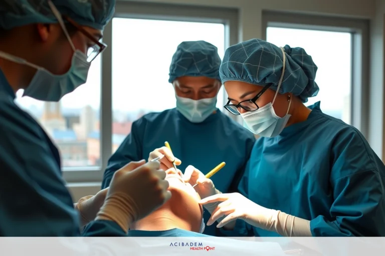 Can a Dentist Perform Rhinoplasty? Surgeons in sterile environment operating on a patient, focused on oral surgery indicated by dental instruments and bone saw present.