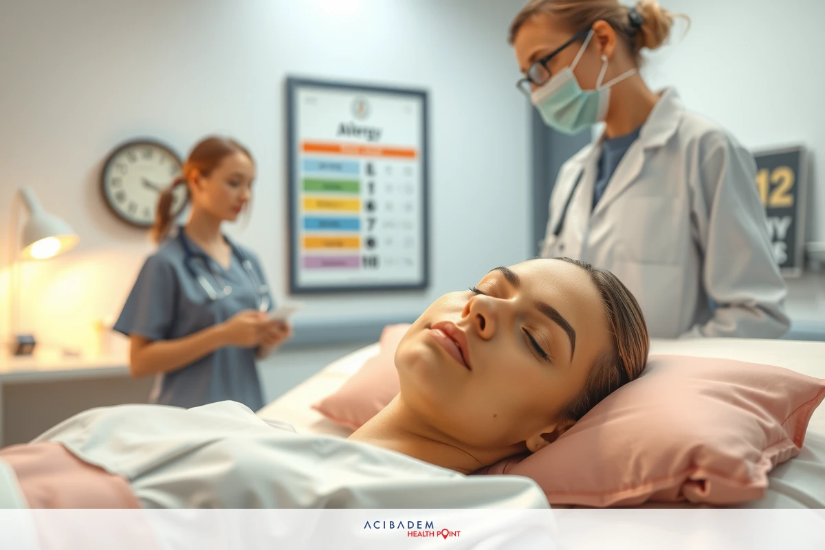 In a medical setting, a patient is lying on a bed with pink sheets. Medical professionals are attentively observing and examining the patient's condition in preparation for treatment.