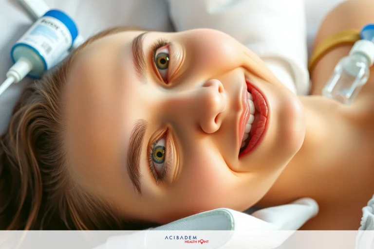 Smiling woman in a hospital bed receiving medical treatment with tubes and monitors, showing a sense of trust and hope.