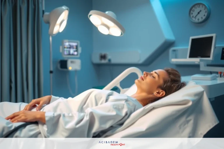 A woman lying in a hospital bed, hooked up to medical equipment. She appears to be undergoing testing or monitoring.