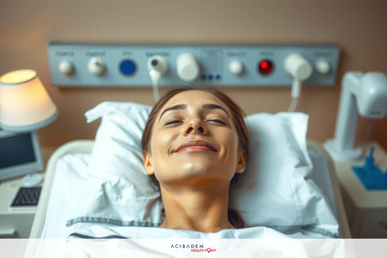 When Can I Blow My Nose After Closed Rhinoplasty? The image shows a person lying on a hospital bed with medical equipment around. The person has an open smile, suggesting a positive or joyful expression despite being in a healthcare setting.