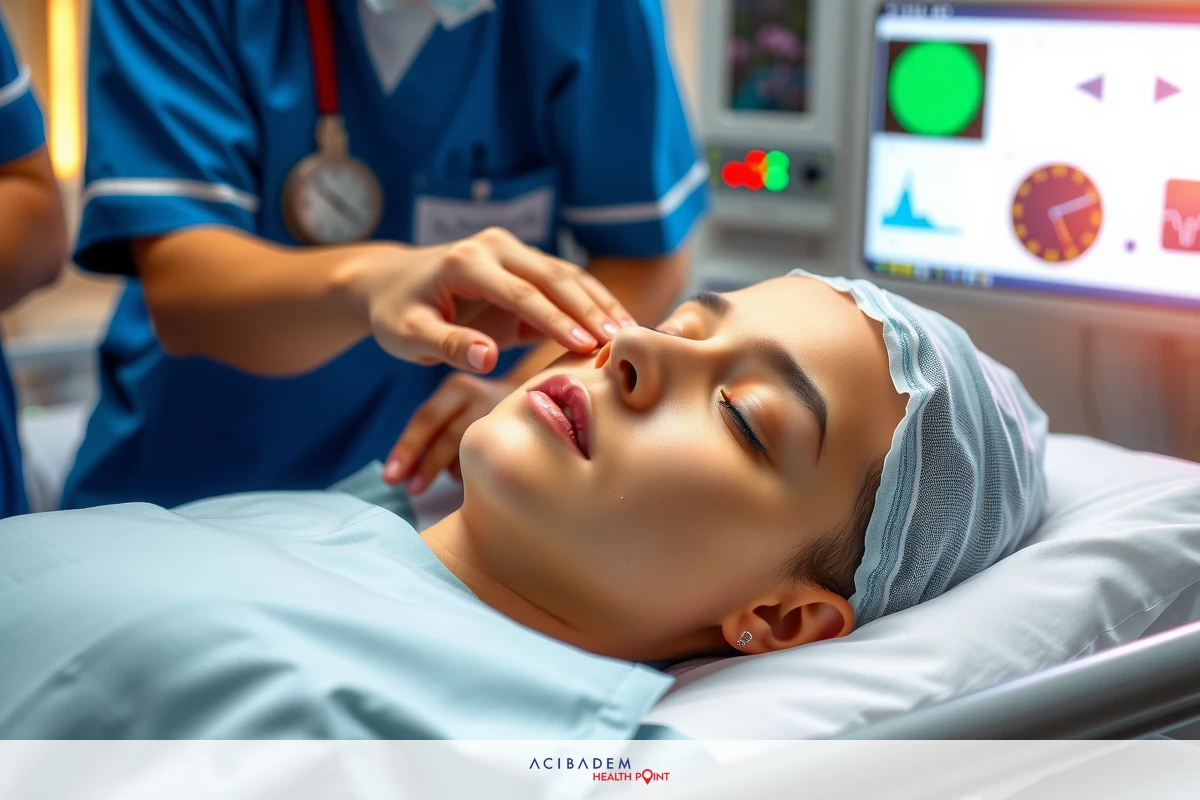 The image shows a person lying on a hospital bed with medical professionals performing procedures. The environment suggests a medical or emergency room setting, and the presence of medical staff indicates patient care.