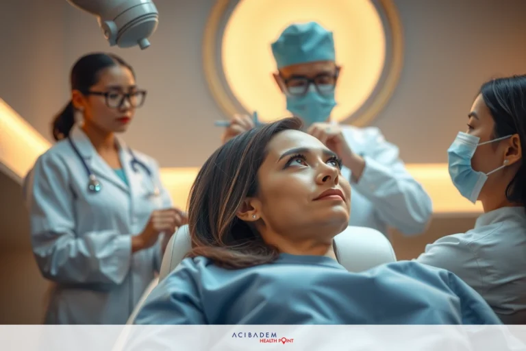 Medical professionals in a hospital setting performing medical procedures on a patient. The environment suggests a sterile, clinical atmosphere.