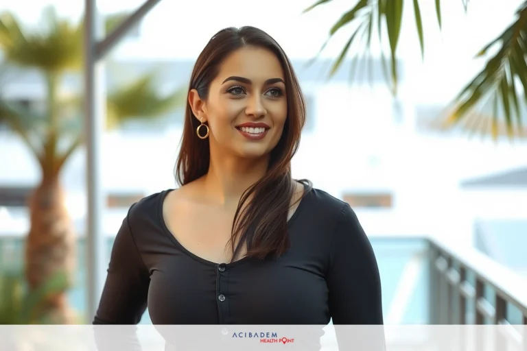 A smiling woman with dark hair, wearing a black top. She stands outside near palm trees. Her pose suggests a professional or relaxed atmosphere.