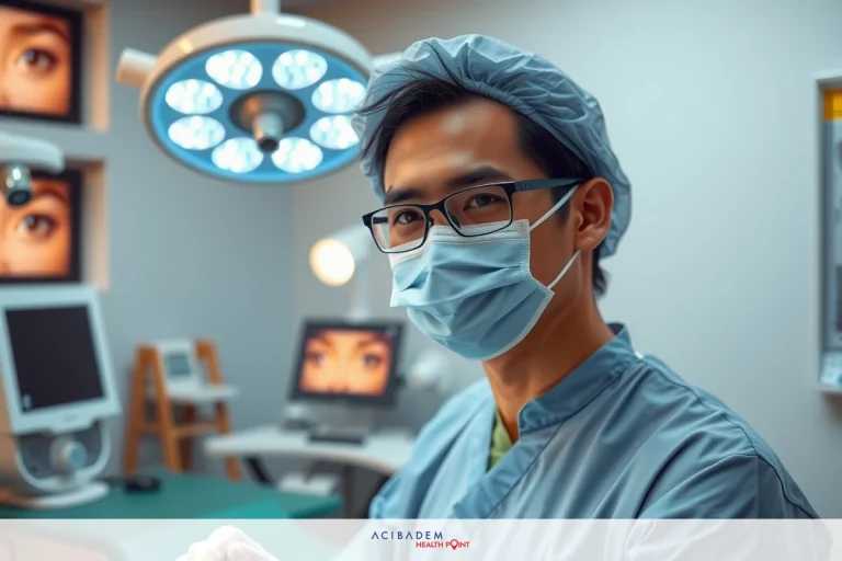 How Much Does Eye LASIK Surgery Cost The image shows a man wearing medical scrubs and a surgical mask, indicating that he is likely in a medical setting. He appears to be looking at the camera with a focused expression.