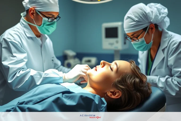 How Much Is Lasik Eye Surgery in Michigan Surgical scene with medical professionals performing procedure on patient lying on operating table. A man and a woman wearing surgical masks and gloves are attending to the patient's face.