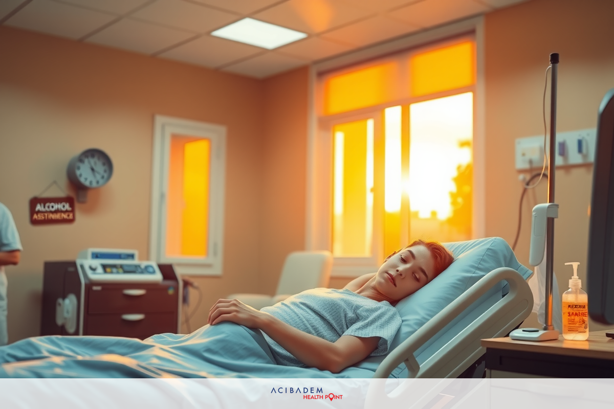 A patient is lying in a hospital bed with various medical equipment around. There are doctors attending to the patient, and the room appears well lit with natural sunlight coming through the window.